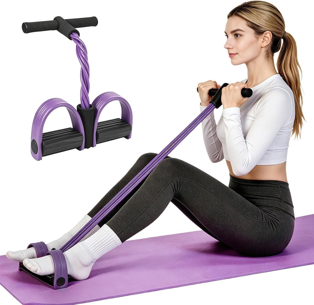 6-Tubes Tension Rope, Multifunction Elastic Yoga Pedal Puller Resistance Band, Natural Latex Tension Rope Fitness Equipment, for Abdomen, Waist, Arm, Leg Stretching Slimming Training