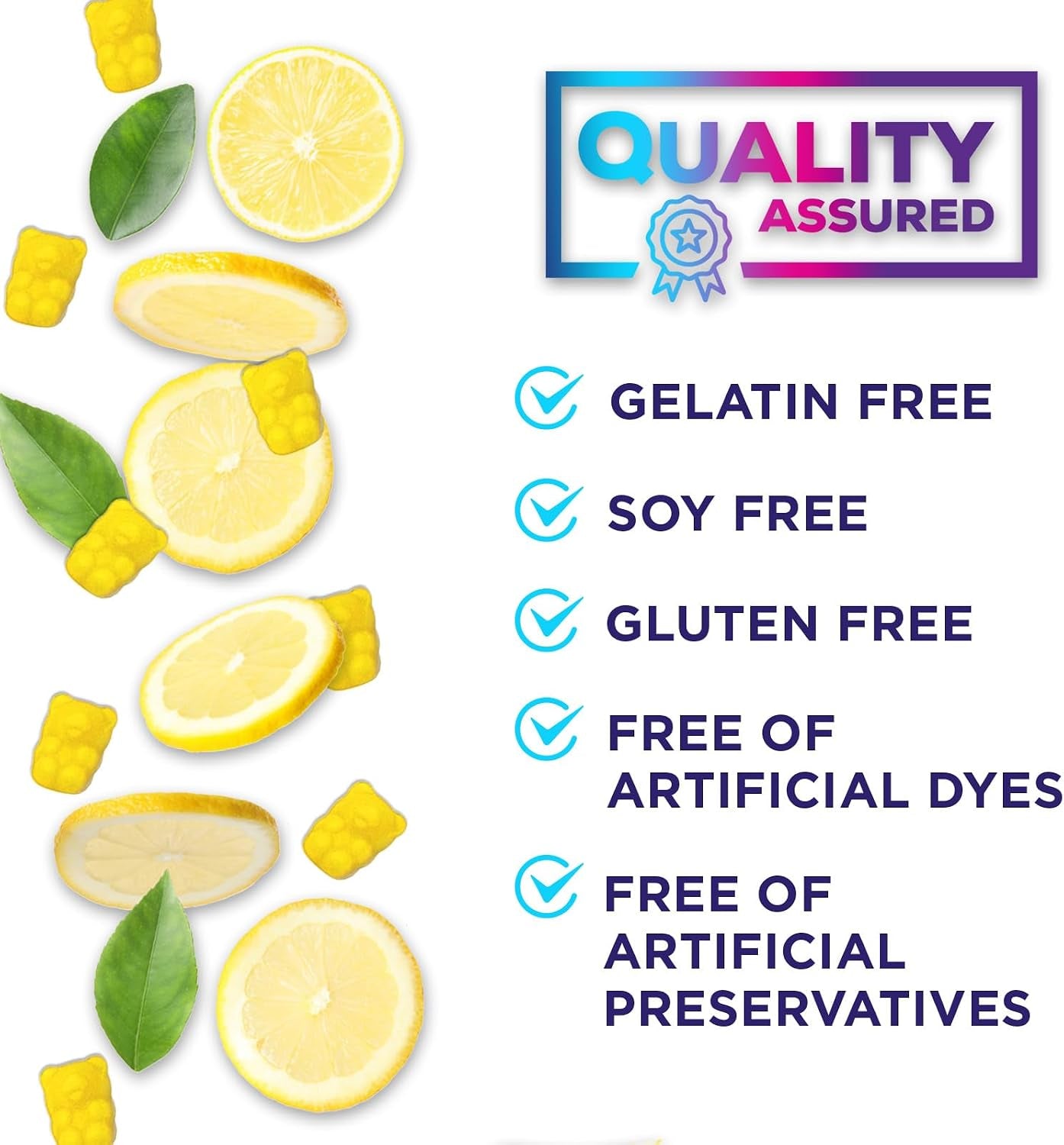 Hydration Electrolyte Gummies - Daily Liquid Replenisher Gummy - Electrolyte Multiplier with Minerals, Potassium & Real Salt - Vegan, Non-Gmo - Tasty Lemon Flavor Hydration Electrolytes - 60 Gummies