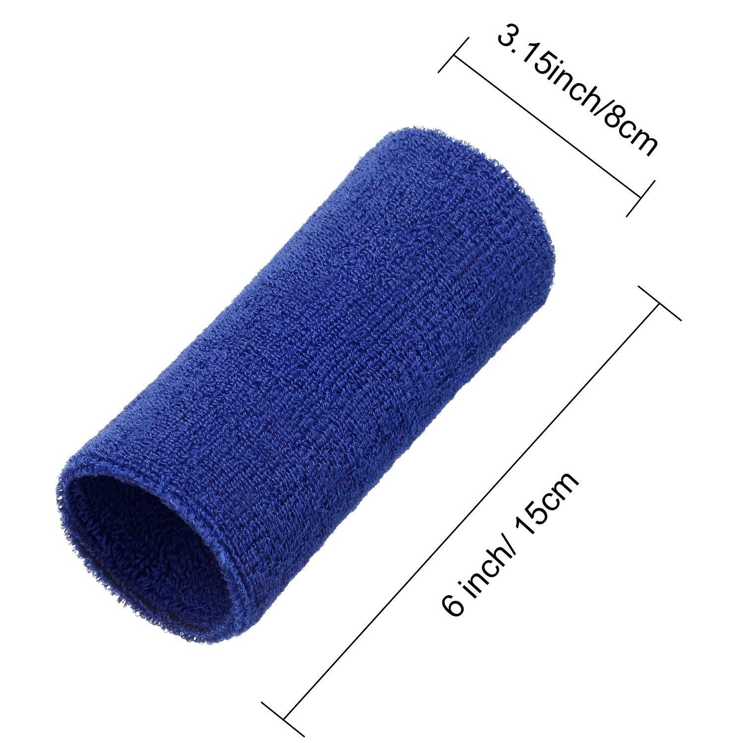 2 Pack 6 Inch Elastic Wrist Sweatband Sport Athletic Wrist Bands for Men Women