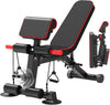Adjustable Weight Bench for Home Gym Full Body Strength Training | Load 1050Lbs|8+3 Angle Positions|High-Density Cushion|Commercial Steel Frame|Assembly Free | Foldable | Space Saving