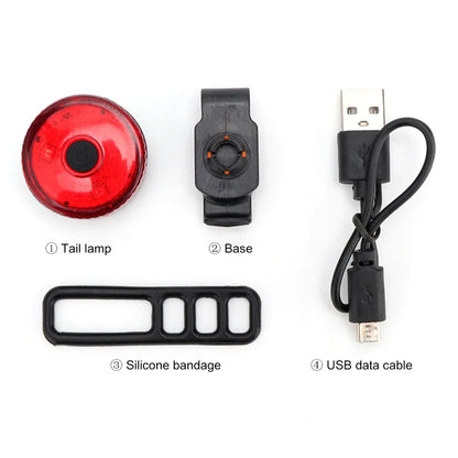 Bike Bicycle Light Set USB LED Rechargeable Mountain Cycling Front Back Headlight Tail Lamp Night Riding Flashlight