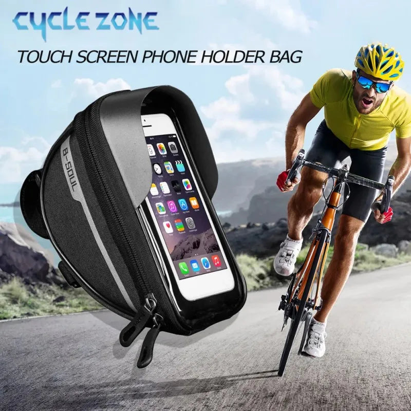 Mountain Bicycle Bag Touch Screen Cycling Handlebar Phone Holder Bag Bike Bags Bicycle Phone Storage Bags Cycling Accessories