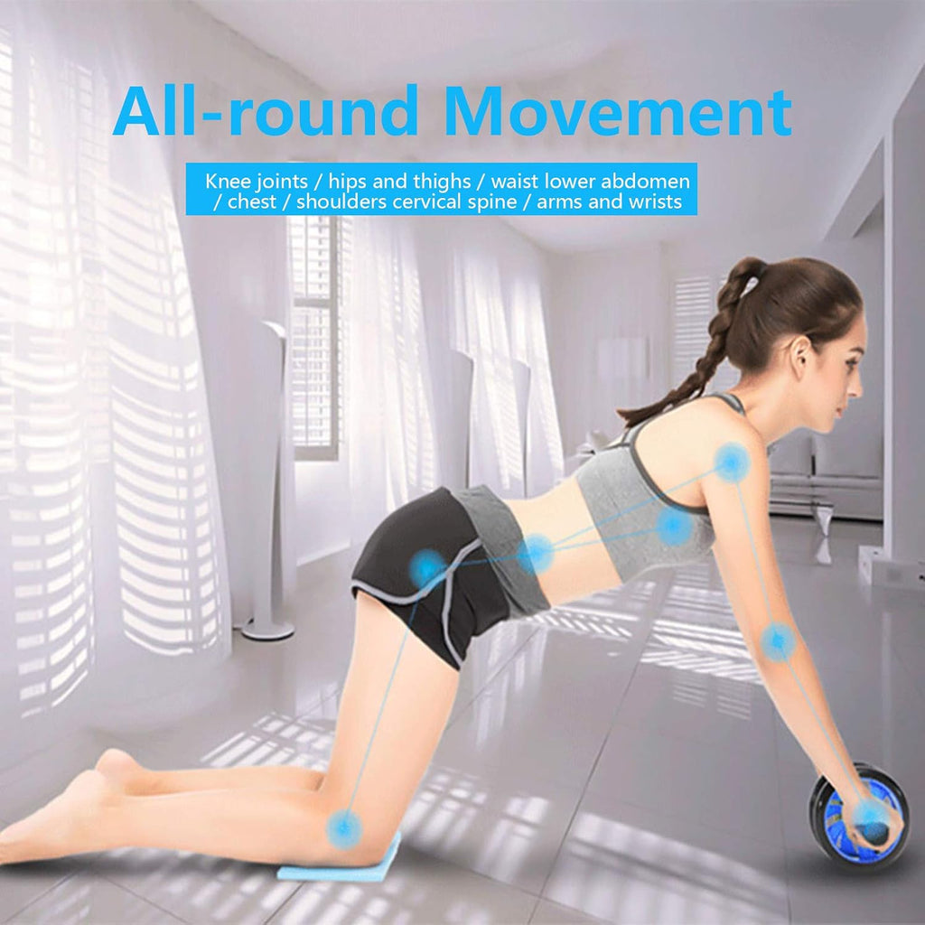 Ab Roller Kit, 5-In-1 with Knee Pads, Push-Up Bars & Jump Rope | Stainless Steel, Non-Slip TPR, Floor Safe, Home Gym Equipment Suitable for Physical Training