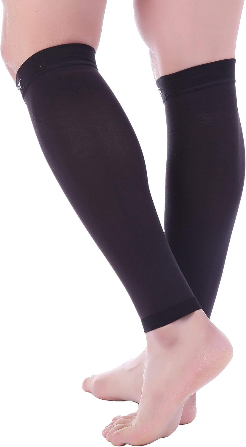 Compression Calf Sleeve for Men & Women, Premium Medical Grade, 15-20Mmhg Graduated Support for Running, Calf Tear, Shin Splints, Knee High, Calf Sleeves, 1 Pair