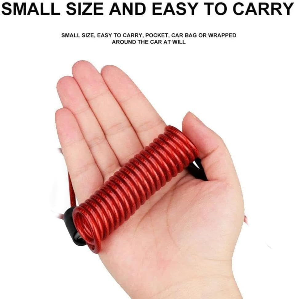 Red Helmet Lock Portable Steel Cable Lock 3 Digit Password Combination Bike Helmet Cable Accessories Mountain Bike