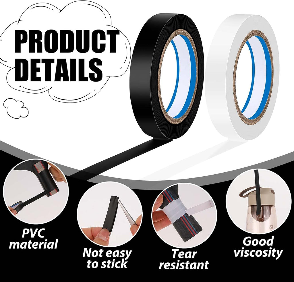2 Rolls Grip Finishing Tape, 0.39 Inch × 11 Yards PVC Tennis Badminton Racquet Grip Tape Tennis Racket Wrap Grip Accessories Vinyl Extra Raquet Finishing Grip Sticky Seal for Tennis Badminton