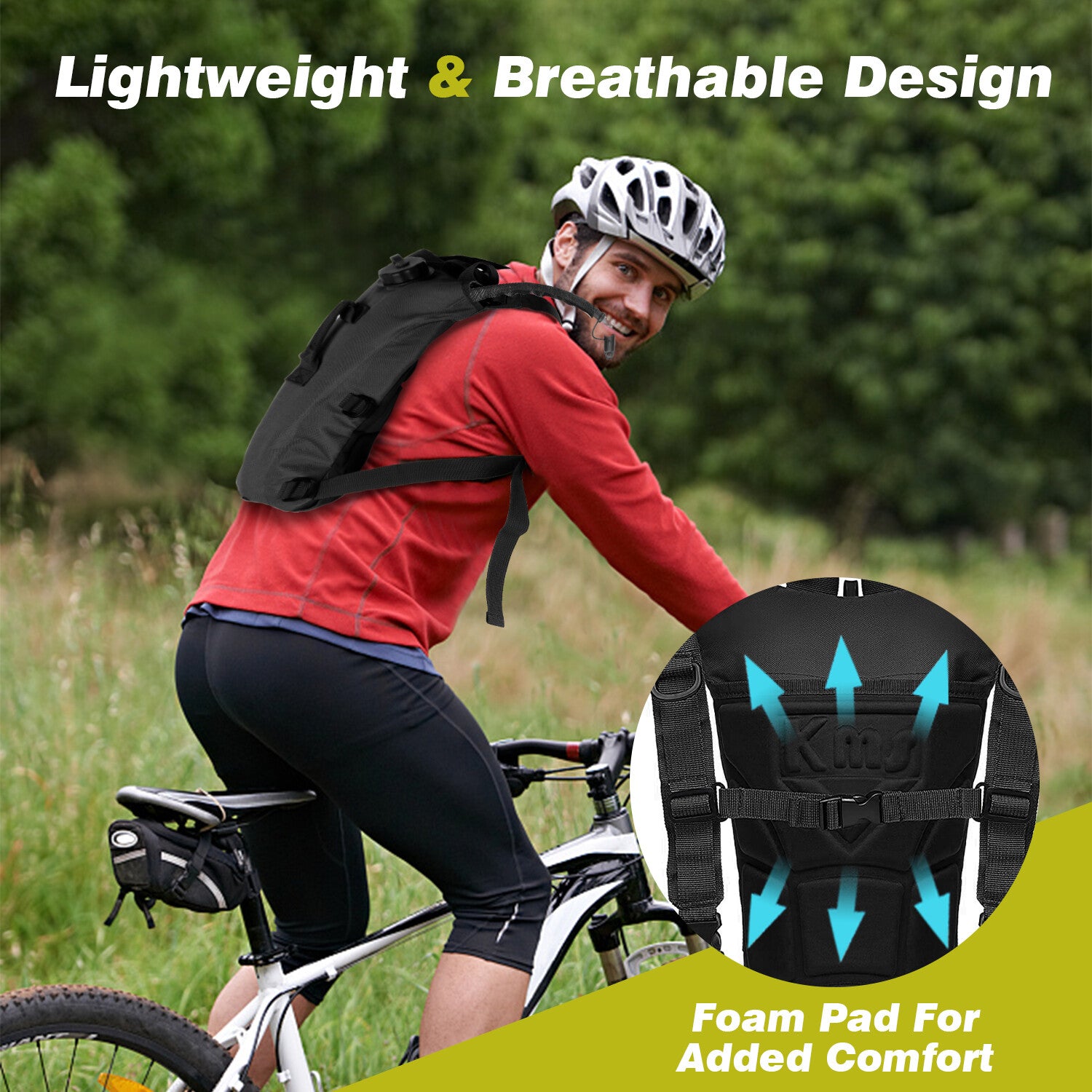 Cycling Hydration Bladder - 3L Leakproof Water Bag for Backpacks (BPA Free) USA