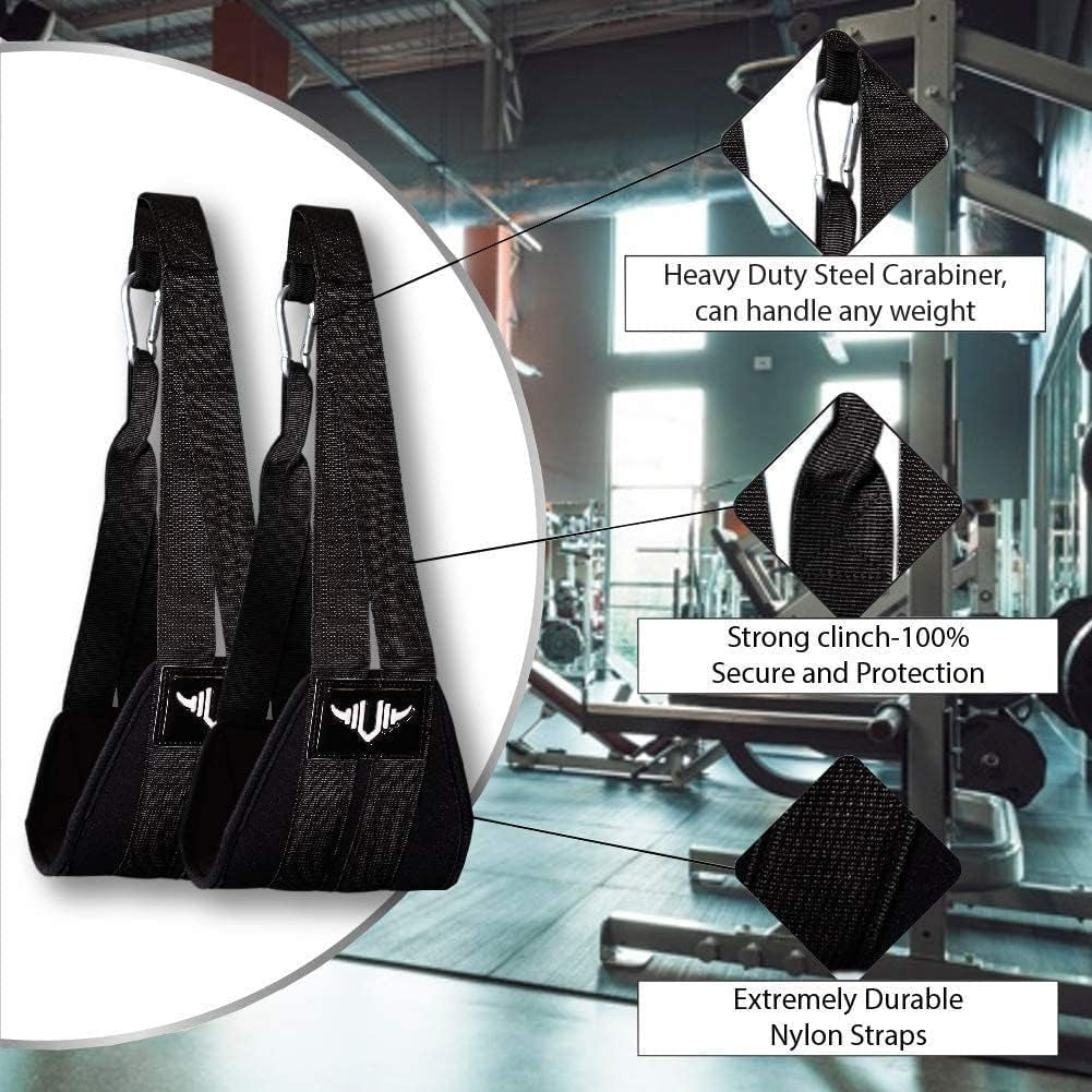 AB Straps - Premium Padded Home Gym Exerciser Ab Slings Pair for Pull up Bar - Hanging Leg Raiser Fitness for Six Pack - Workout Equipment for Men & Women + Bonus Bag