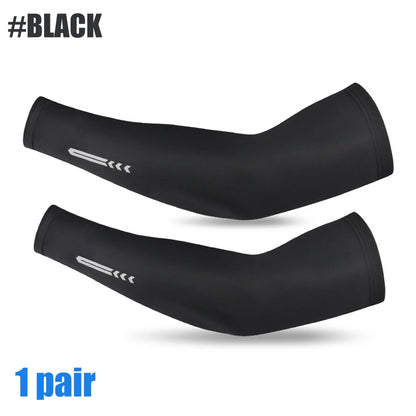 1 Pair UV Sun Protection Cooling Arm Sleeves for Men &amp; Women - UPF 50 Sports Compression Cooling Athletic Sports Sleeves