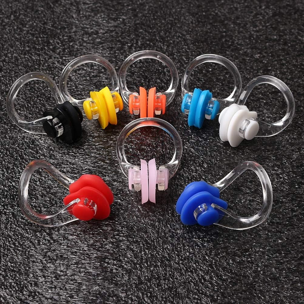 8 Pieces Silicone Swimming Nose Clip, Waterproof Silica Gel Surfing Nose Plug Protector Soft Latex Plugs for Kids and Adults (8 Colors) | Soft Non-Slip Silicone, Contoured Fit, Helps Keep Water Out, for Swimming, Surfing and Pool Training