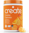 Creatine Monohydrate Gummies for Men & Women, Boost Focus, Strength, and Endurance, Anti-Melting Formula, Vegan, Gluten-Free, Non-Gmo, 1.5G of Creatine per Gummy (Orange)