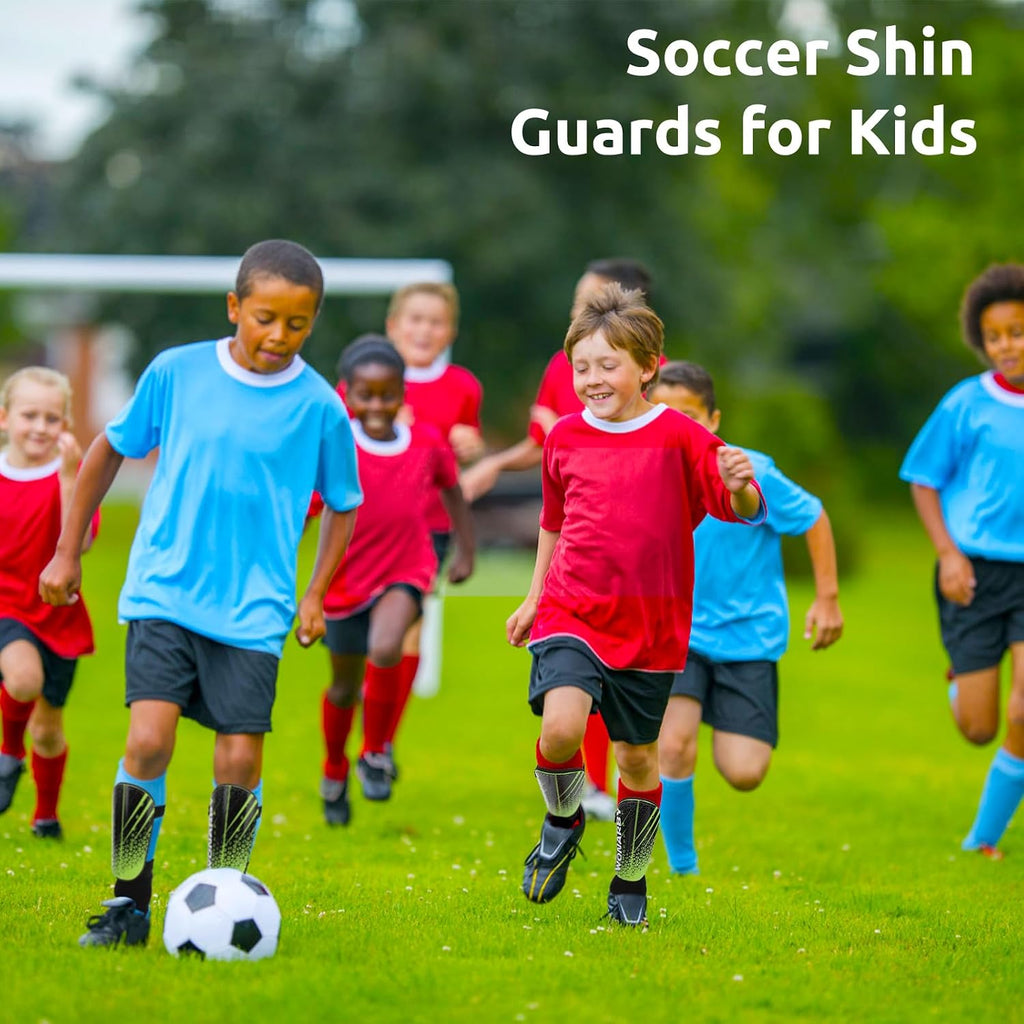 Shin Guards Soccer Youth Kids, Shin Guard Boys Girls Teenagers 2-18 Yrs Old | Soccer Shin Guards with Ankle Sleeves Protection - Football Shin Pads Equipment with Adjustable Strap