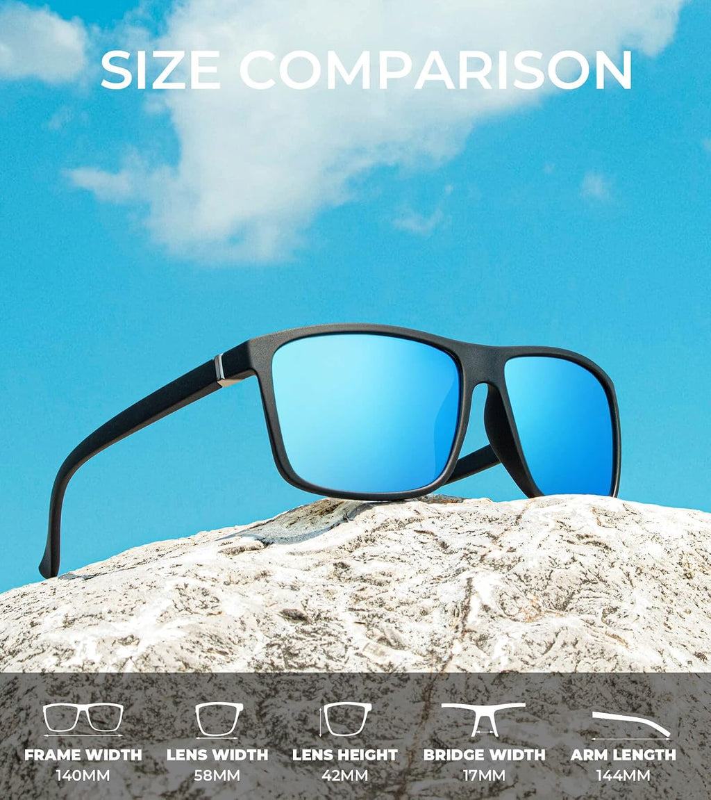 Polarized Mens Sun-Glasses Sunglasses-Men : Classic Sunglasses with UV Protection for Fishing Driving Golf