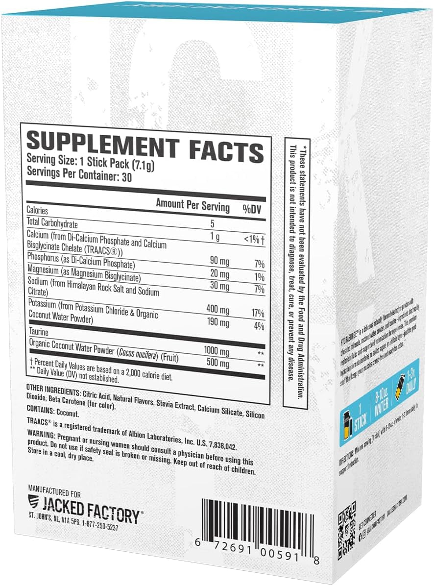 Hydrasurge Electrolytes Powder Packets - Sugar Free & Naturally Sweetened Hydration Packets - Keto & Vegan Friendly, Easily Dissolves - 30 Stick Packs, Lemonade