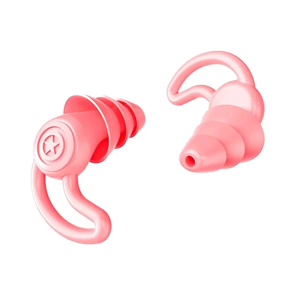 HUAK 3 Layer Silicone Ear Plugs for Noise Reduction Reusable Ear Plugs for Sleeping, Swimming, Studying, Concerts, Noise Hearing