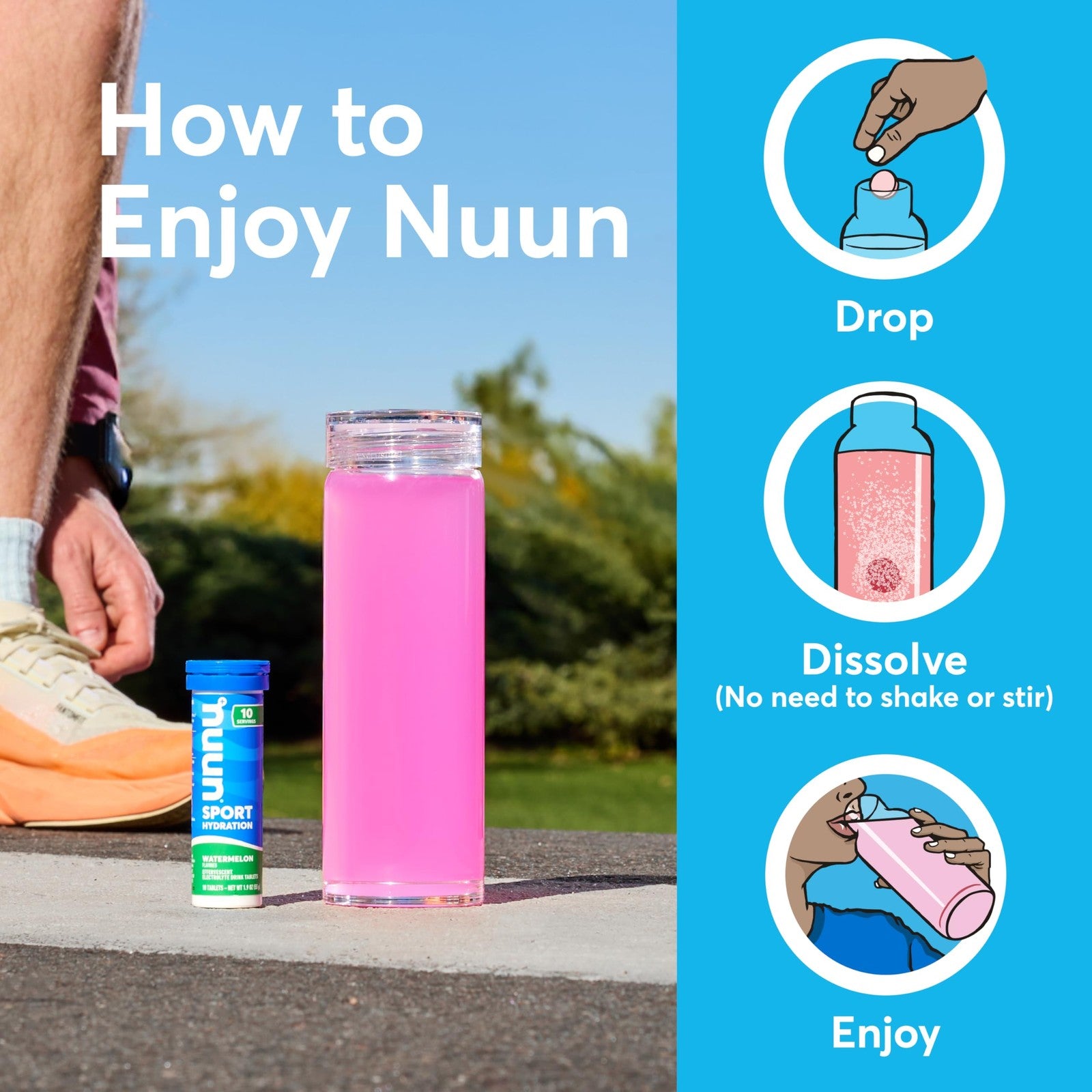 Nuun Sport Electrolyte Tablets - 4 Pack (40 Servings) - Gluten Free, Vegan,