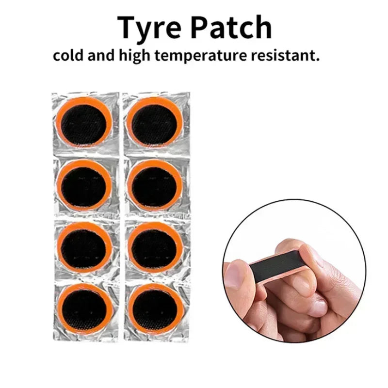 Bicycle Flat Tire Repair Kit Tool Set Portable Tyre Repair Rubber Patch Kit Glue Set Bike Inner Tube Puncture Patch Repair Tool