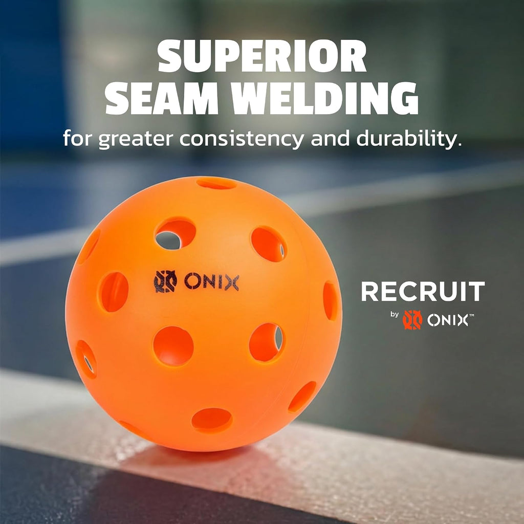Recruit Ready‑To‑Play Indoor Pickleball Balls with Superior Welding Design — Durable Construction, Consistent Bounce, and Ideal for Fun and Competitive Indoor Play