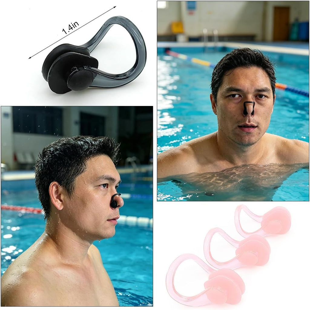 12 PCS Waterproof Swimming Nose Clip Silica Gel Swim Nose Plug for Kids and Adults with Bright Color