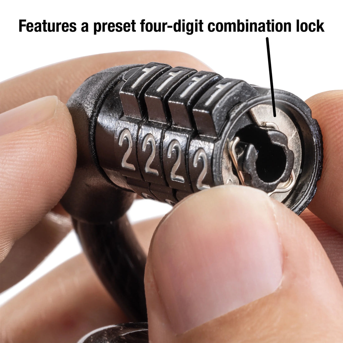 Cable Lock, Non-Resettable 4 Dial Combination Bike Lock, 4 Ft. Long