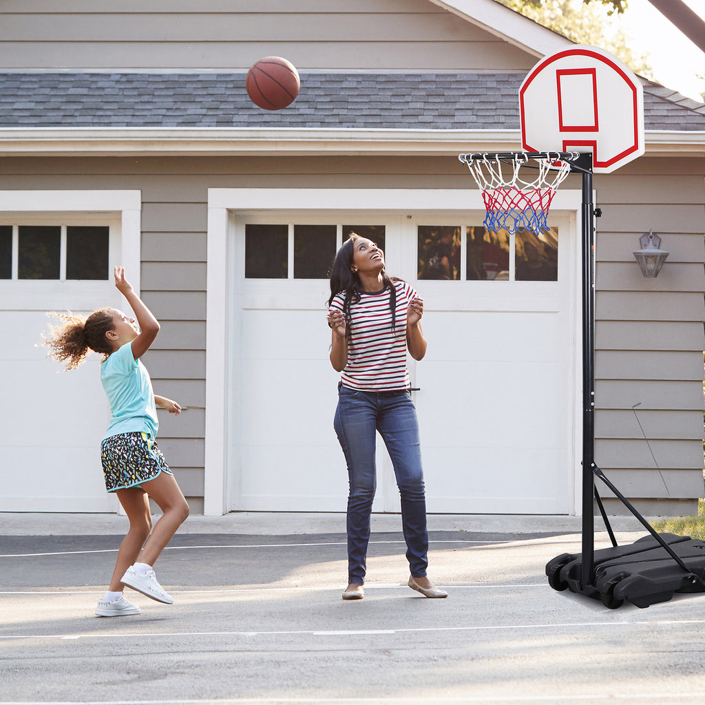Basketball Hoop Outdoor Adjustable 5.5-7 Ft Portable Basketball Goals Stand Kids