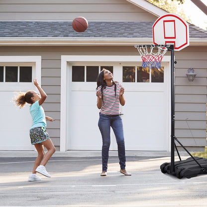 Basketball Hoop Outdoor Adjustable 5.5-7 Ft Portable Basketball Goals Stand Kids
