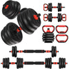 Adjustable Dumbbells,30Lbs Free Weight Set with Connector, 4 In1 Dumbbells Set Used as Barbell/Kettlebells/Push up Stand, Fitnes