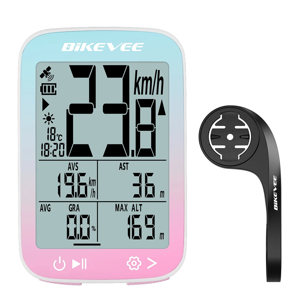 Bike Computer Wireless GPS Bicycle Odometer MPH KM/H Bike Speedometer Cycling Odometer Tracker LCD Display with Backlight