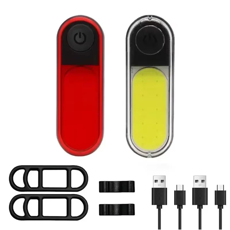 Bike Light COB Front Rear Bicycle Lights LED Rechargeable Mountain Road Bicycle Lamp MTB Tail Light Cycling Flashlight