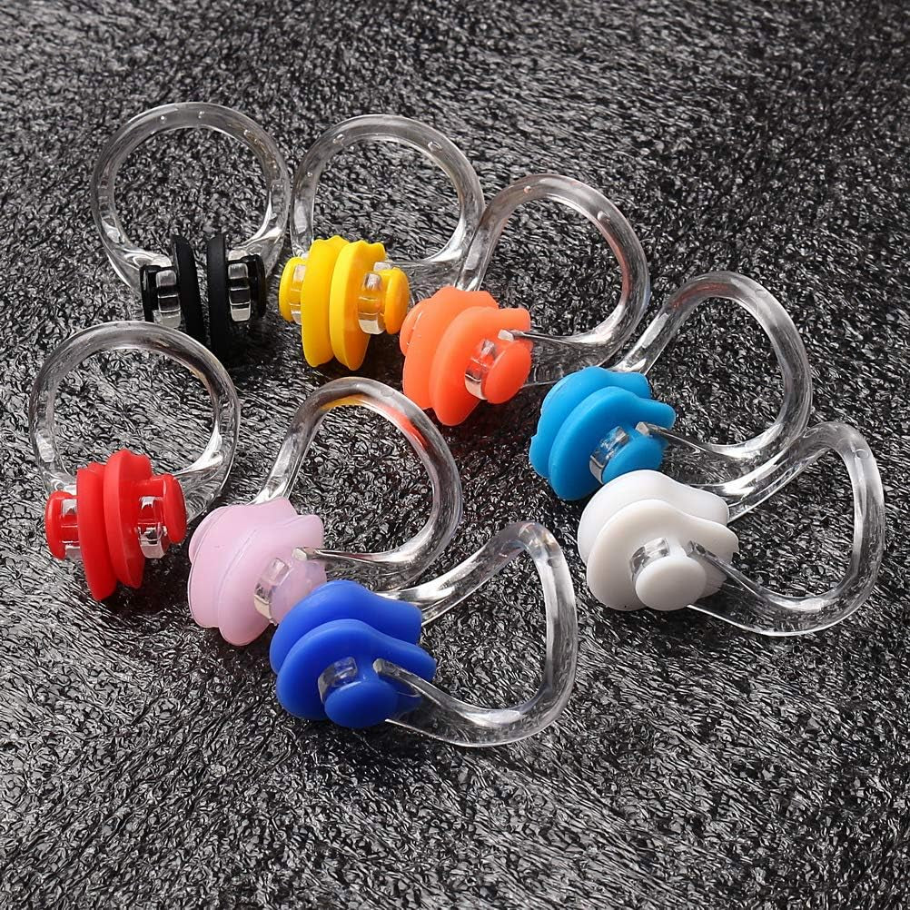 8 Pieces Silicone Swimming Nose Clip, Waterproof Silica Gel Surfing Nose Plug Protector Soft Latex Plugs for Kids and Adults (8 Colors) | Soft Non-Slip Silicone, Contoured Fit, Helps Keep Water Out, for Swimming, Surfing and Pool Training