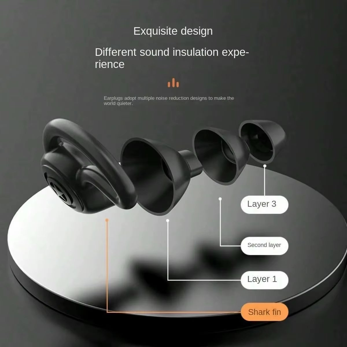 HUAK 3 Layer Silicone Ear Plugs for Noise Reduction Reusable Ear Plugs for Sleeping, Swimming, Studying, Concerts, Noise Hearing