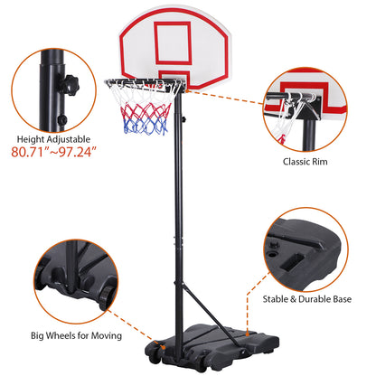 Basketball Hoop Outdoor Adjustable 5.5-7 Ft Portable Basketball Goals Stand Kids