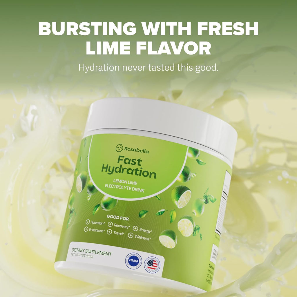 Electrolyte Drink Powder – Lemon Lime – Zero Sugar Hydration Supplement – Sodium, Potassium, Magnesium & Calcium – Keto Electrolytes Mix for Rapid Rehydration – 30 Servings (5.7 Oz)