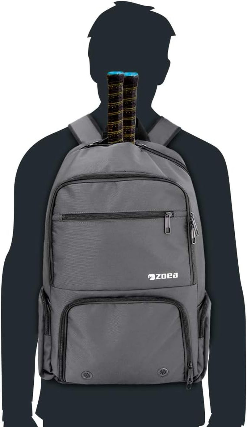Tennis Bag Tennis Backpack Pickleball Bag Tennis Bags for Men Black with a Ventilated Shoes Compartment and 2 Extra Drawstring Bags (Grey)