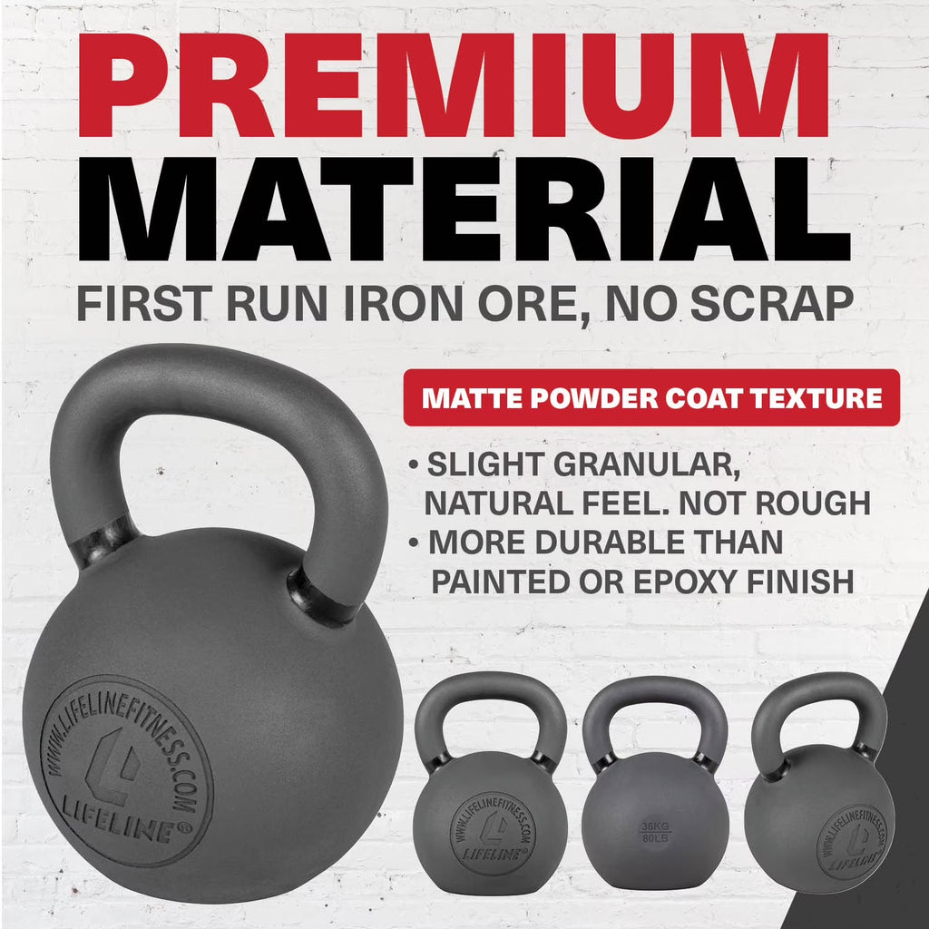 53 Lb. Cast-Iron Single Green Kettlebell