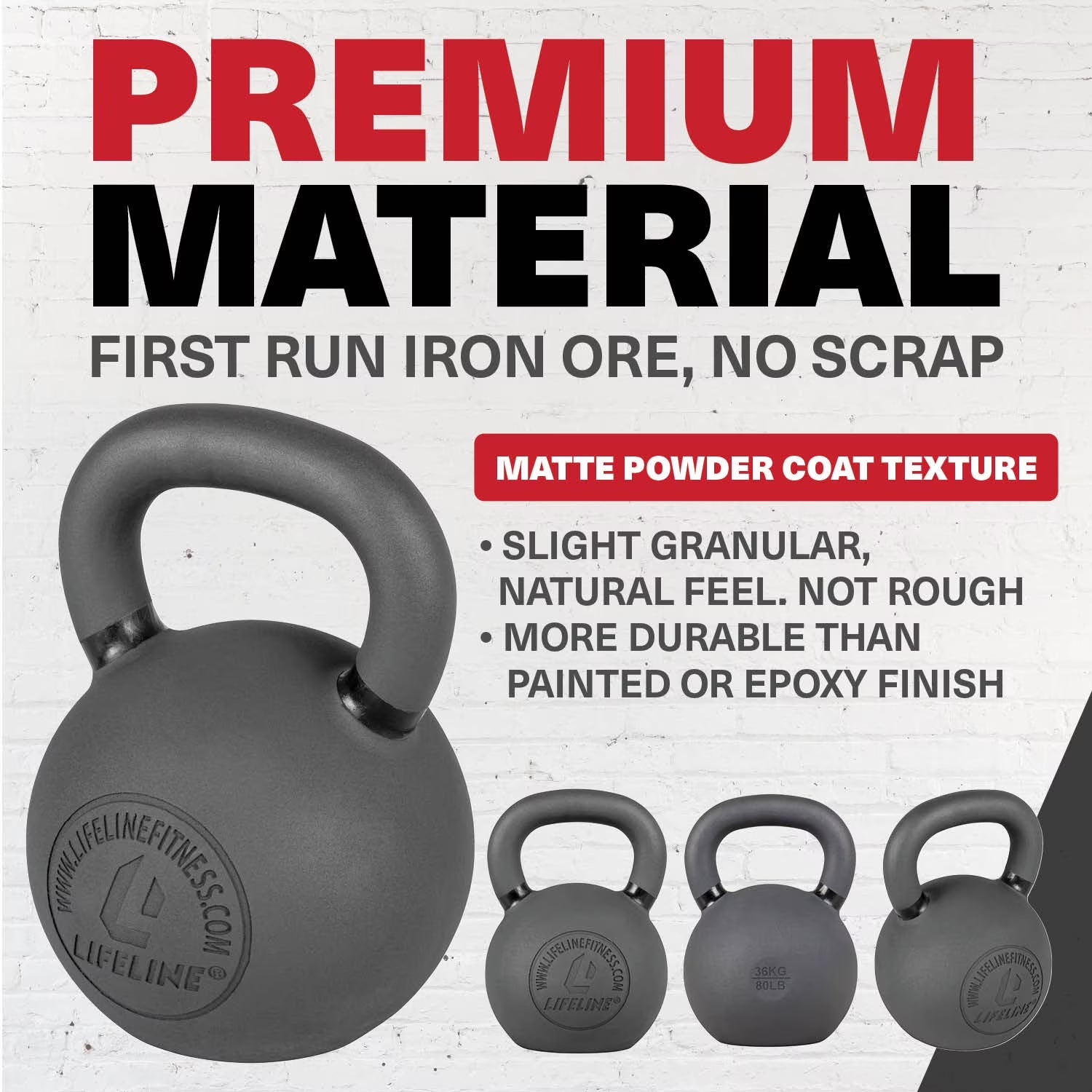 53 Lb. Cast-Iron Single Green Kettlebell