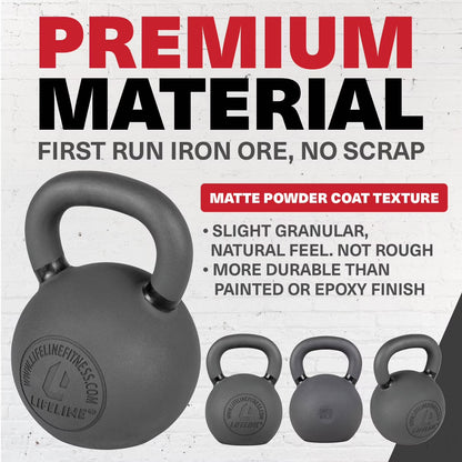 53 Lb. Cast-Iron Single Green Kettlebell