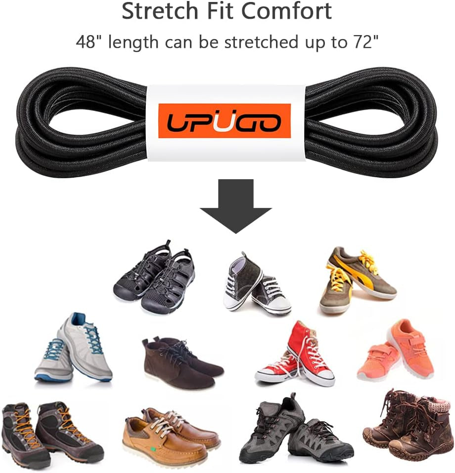 Elastic Shoe Laces, No Tie Shoe Laces for All Ages, One Size Fit All | Comfortable for Men, Women, Seniors