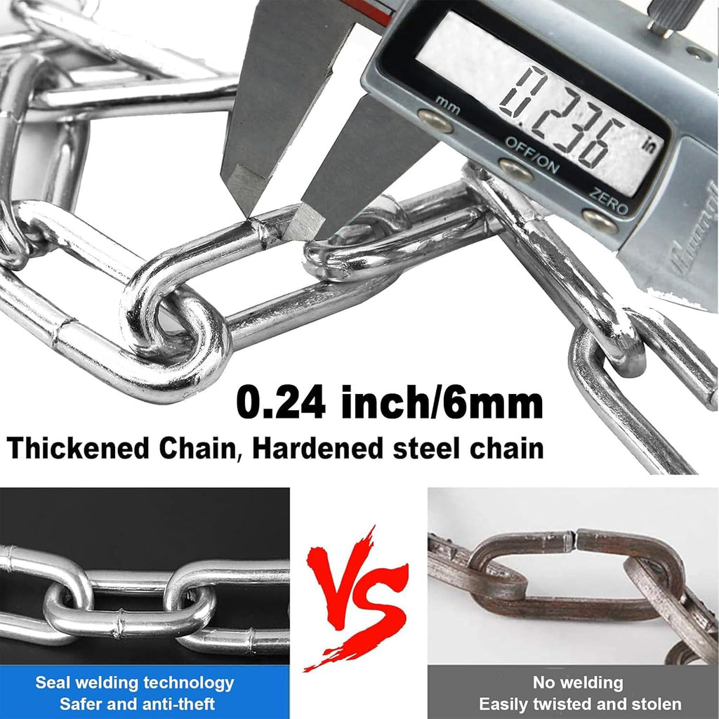 Bike Lock, Heavy Duty Anti-Theft 2.72 Ft Security Chain with 3 Keys, Waterproof for Bicycle,Scooter, Motorcycle, Door, Gate, Fence