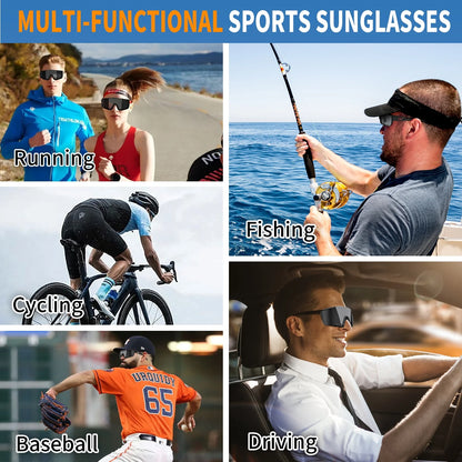 Newest Polarized Sports Sunglasses for Men Women, UV400 Protection, Ideal for Running Baseball Driving Fishing Cycling