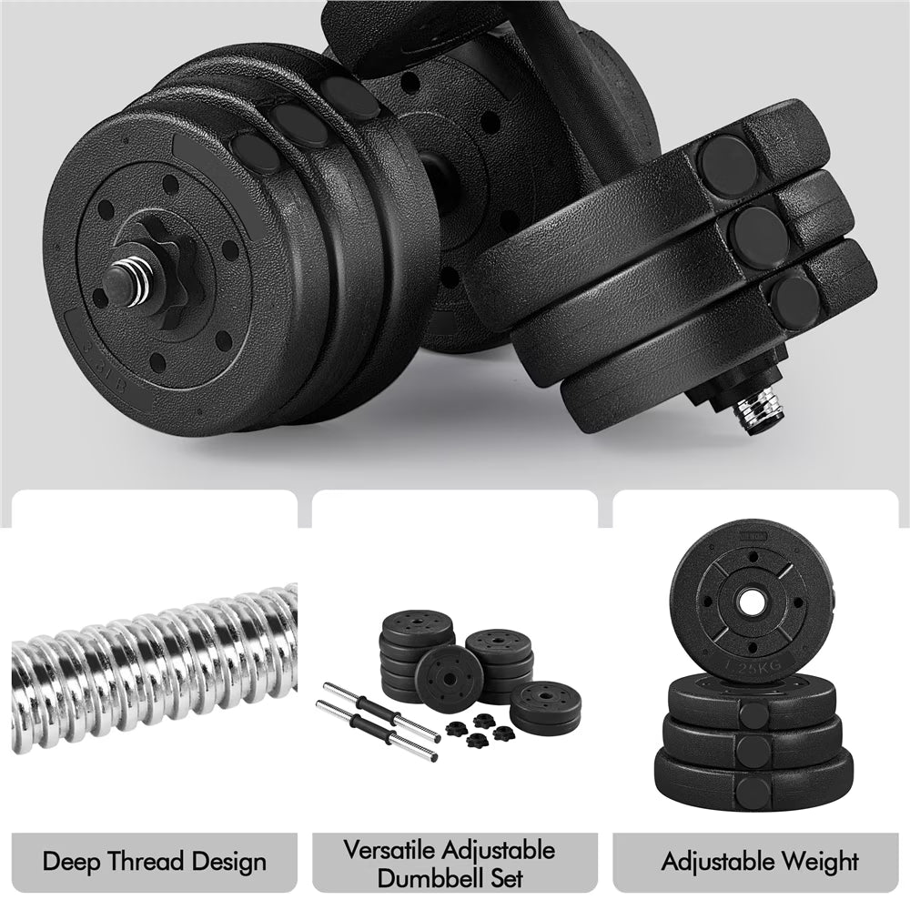 55Lb Adjustable Dumbbell Set for Home Gym, Black