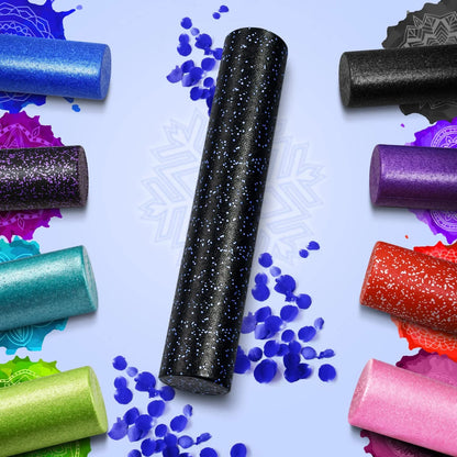 24Inch Exercise Foam Roller EPP Blue Speckled