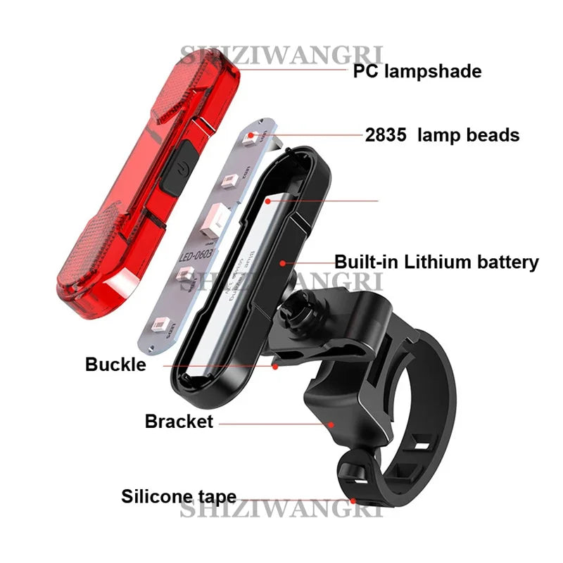 MTB Bike Front Lights USB LED Rechargeable Waterproof Mountain Bike Headlight Bicycle Safety Warning Light Cycling Accessories