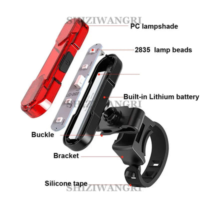 MTB Bike Front Lights USB LED Rechargeable Waterproof Mountain Bike Headlight Bicycle Safety Warning Light Cycling Accessories