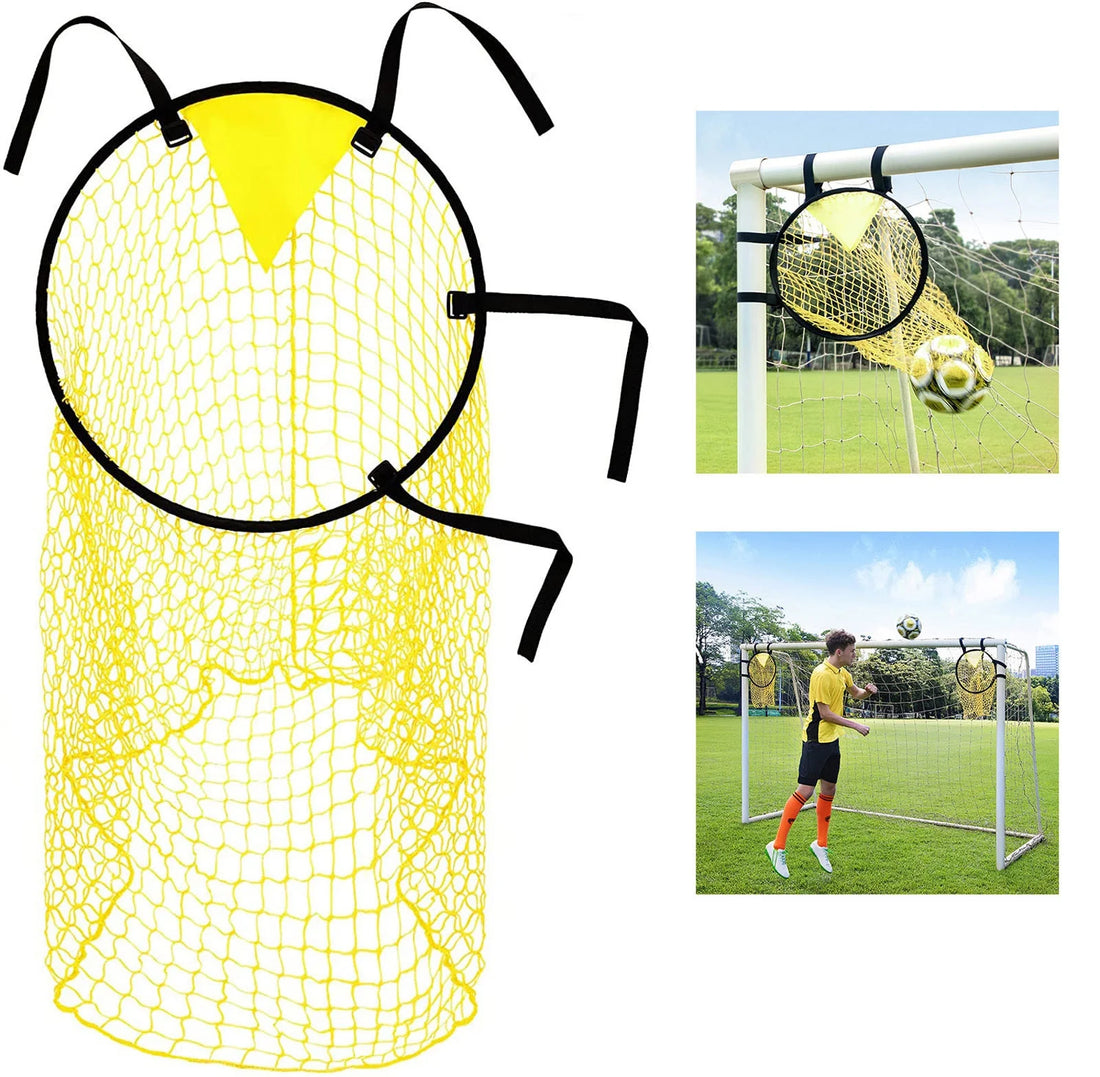 Soccer Top Bins Net,Football Goal Net,Easy Attach,Adjustable,For Kid,Training,Improve Shoot Accuracy,Foldable,Visible Score,No Shifting
