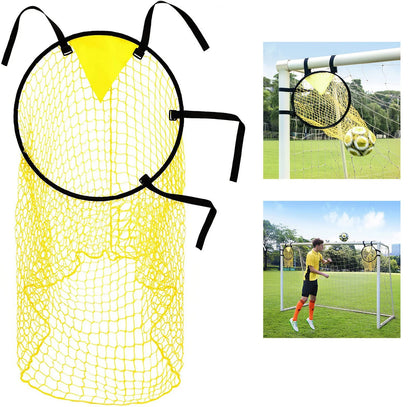 Soccer Top Bins Net,Football Goal Net,Easy Attach,Adjustable,For Kid,Training,Improve Shoot Accuracy,Foldable,Visible Score,No Shifting