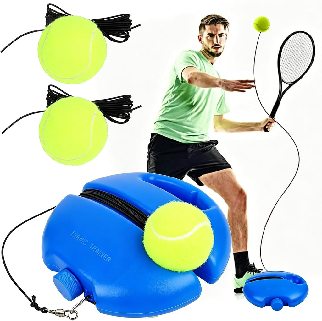 Tennis Trainer Rebound Ball with 3 String Balls Tennis Practice Rebounder | Self Portable Tennis Practice Training Tool Suitable for Beginners Indoor Outdoor Sport