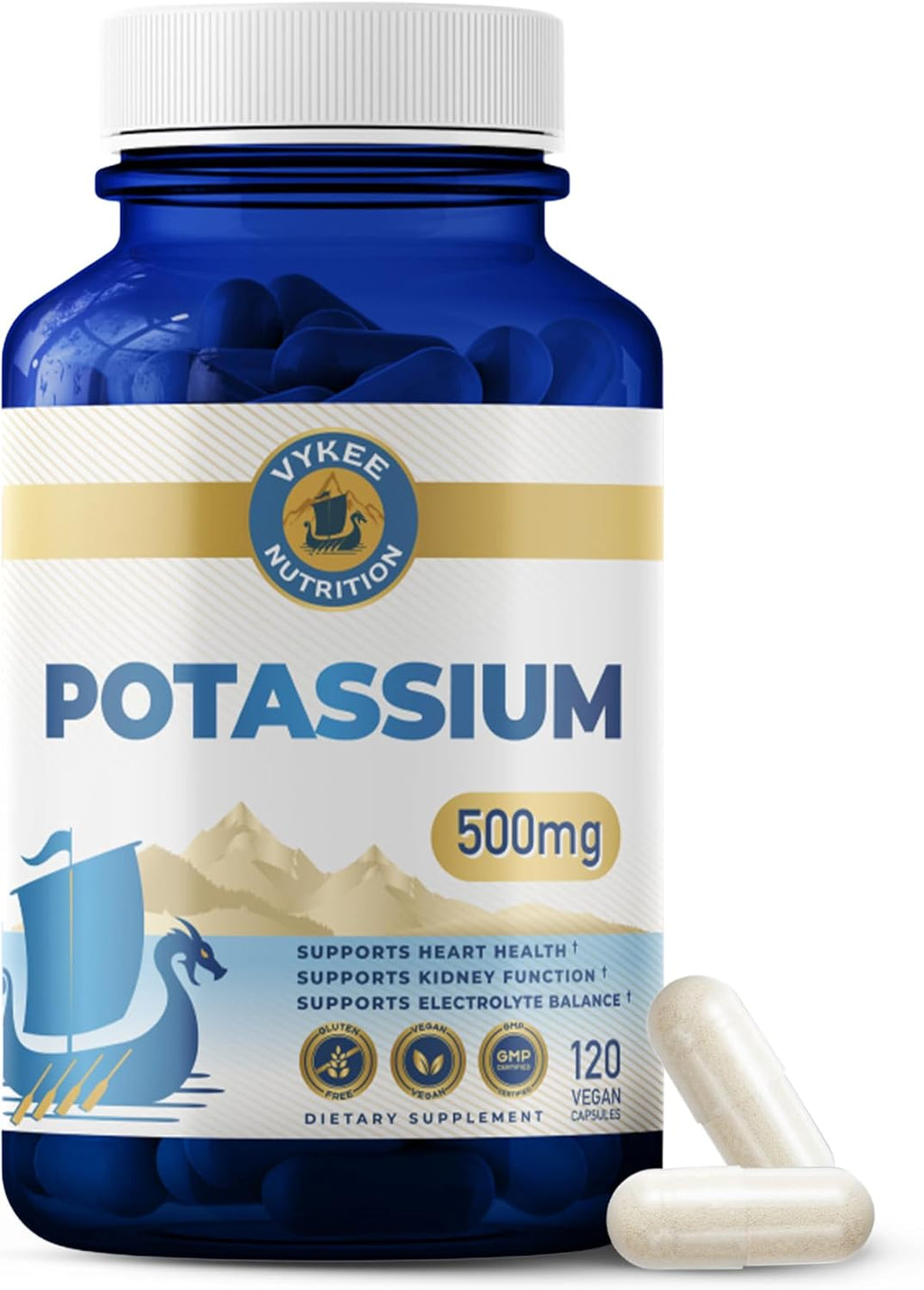Potassium Citrate Capsules Helps Electrolyte Balance 500 Mg | Supplements for Electrolyte Balance, Muscle & Heart Health - Vegan, Non-Gmo, Gluten Free - 500 Mg, 120 Count