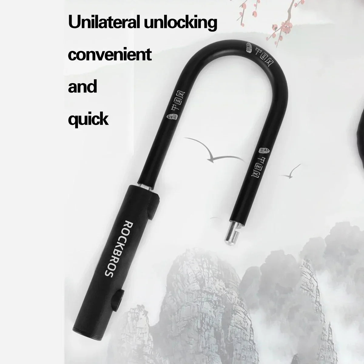 Chinese Style Bicycle Locks U Shape Electric Scooter Padlock Anti-Theft Bike Lock Cable Set MTB Road Bike Accessories