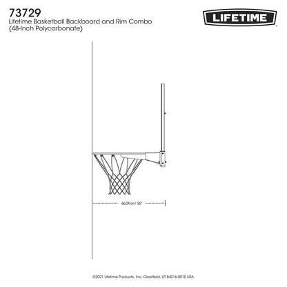 New Basketball Backboard and Rim Combo (48 Inch Polycarbonate) - 73729